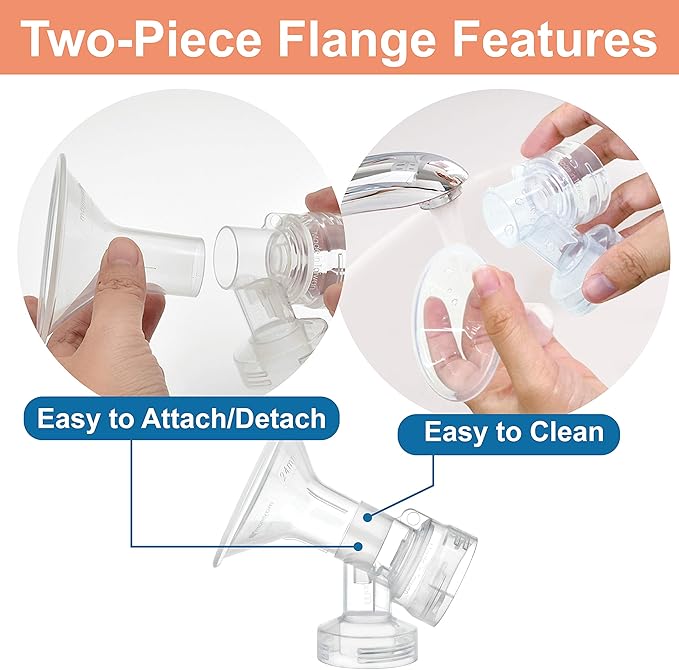 Maymom Breast Pump Kit Compatible with Medela Pump in Style Advanced Pump; 2xTwo-Piece 24mm Breastshield, 2 Valve, 4 Membrane, 2 Replacement Tubing; Replacement Part for Medela Shield, Valve