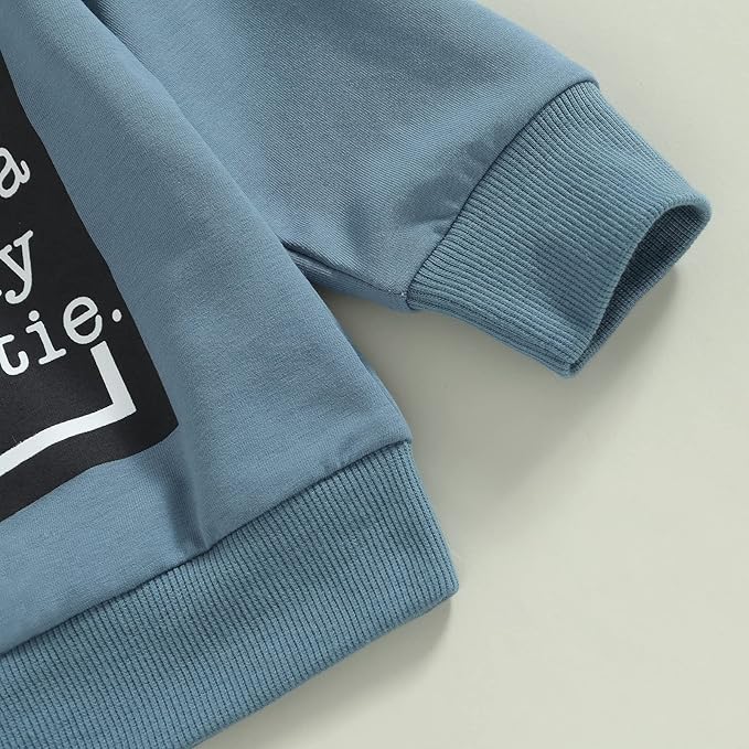 Toddler Baby Boy Clothes Solid Color Long Sleeve Crewneck Sweatshirt Top Casual Pants Set 2Pcs Fall Winter Outfits