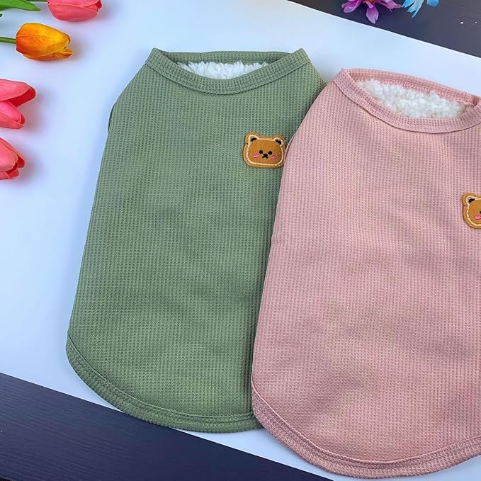 Fleece Cotton Dog Shirt Winter Warm Lightweight Pet T-Shirts Soft Breathable - Image 3