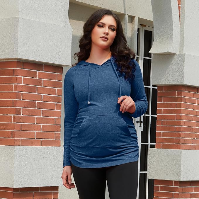 GINKANA Maternity Hoodie Long Sleeves Shirts Casual Maternity Top Pregnancy Sweatshirt Casual Clothes