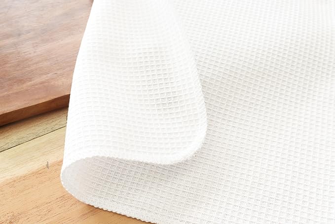 PurpleEssences Dish Cloths and Dish Rags - 6 Pack Waffle Weave Solid Kitchen Dish Wash Cloths, 100% Cotton, 12 x 12 Inches, Ultra Soft Absorbent Quick Drying - Fall Thanksgiving - White