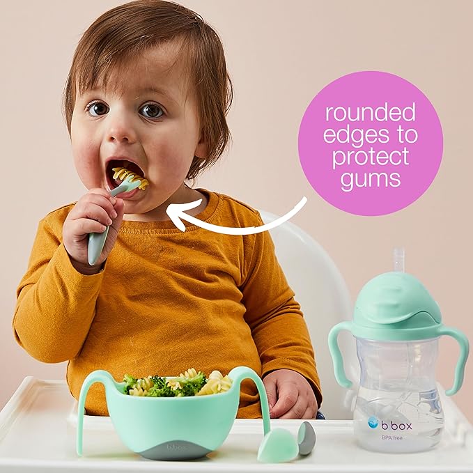 b.box Toddler Cutlery Set – Patented FLORK Flower Fork & Easy-Grip Spoon with Travel Case. BPA-Free, Dishwasher Safe. Designed by Occupational Therapists. Ages 9M+ (Tutti Fruitti)