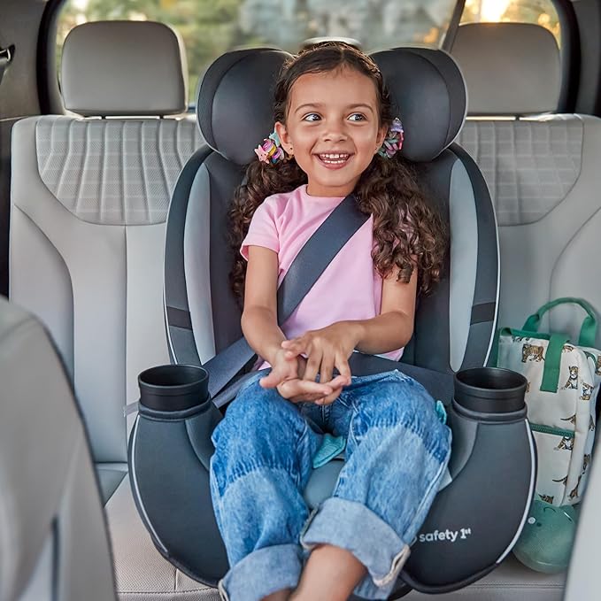 Safety 1st Grow and Go All-in-One Slim Convertible Car Seat, Rear Facing, 5-40 lbs, Forward Facing (30–65 lbs), High Back Booster Seat 40-100 pounds, Vineyard Girl