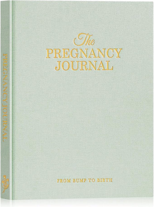 Lanpn My Pregnancy Journal Memory Book for First Time Mom, 156 Page Pregnant Announcement Must Have Planner Scrapbook, Pregnancy Tracking Diary Mom to Be Keepsake Gift for Expecting Parent Sage Green
