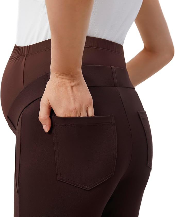 AFITNE Maternity Pants for Work Over The Belly Straight Leg Dress Slacks Strethy Pregnancy Office Casual Yoga Pants