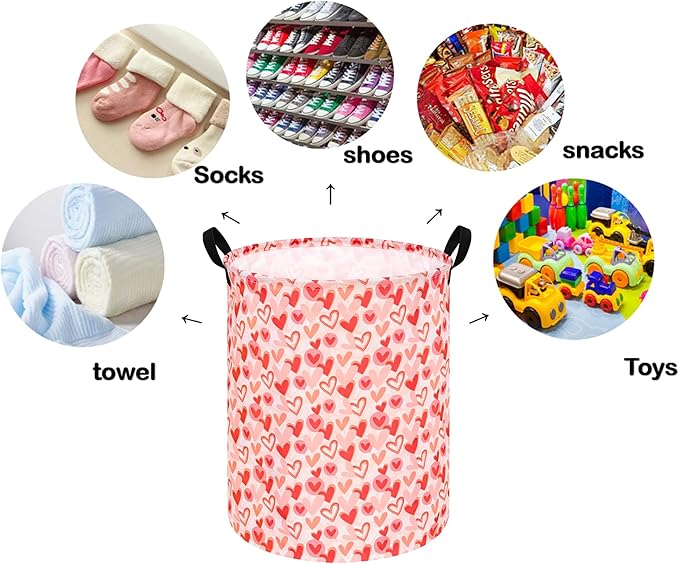 Round Laundry Hamper Storage Basket Laundry Organizer Hamper Storage Bins Clothes and Toys Box Nursery Hamper Gift Basket For Kids with Handles