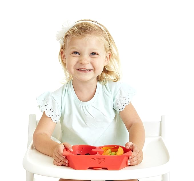 Nummy BOWL - Pure Silicone Bowl with Hidden Suction Cup for Babies and Toddlers | BPA and Phthalate Free | Microwave and Dishwasher Safe | Great Baby Gift (Red, Puppy Pal Collection)