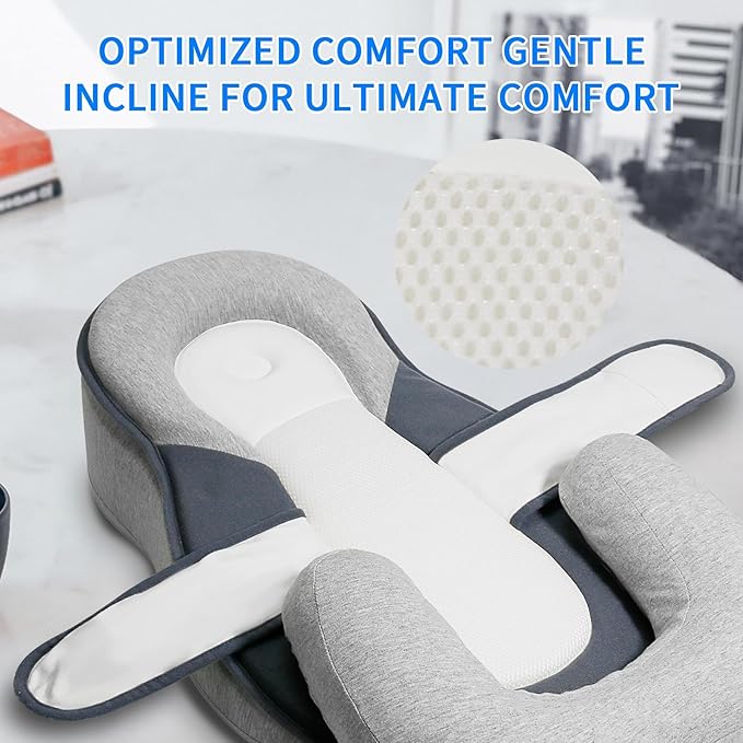 Baby Feeding Support Pillow,Reflux Breastfeeding Nursing Pillow to Reduce Spit-Up,Anti Reflux Newborn Removable Feeding Pillows,Dream Rest Bed for Baby