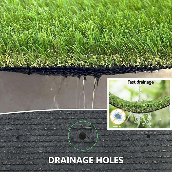 Artificial Grass Rug Outdoor Indoor 7FTX87FT Fake Grass Carpet Green Synthetic - Image 5