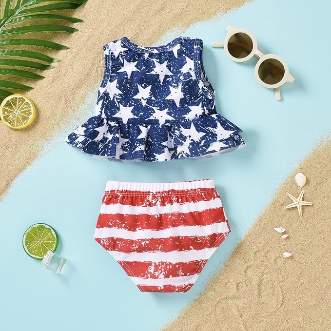 Aalizzwell Toddler Baby Girl Bathing Suit Two Piece Swimsuit Bikini Beach Wear