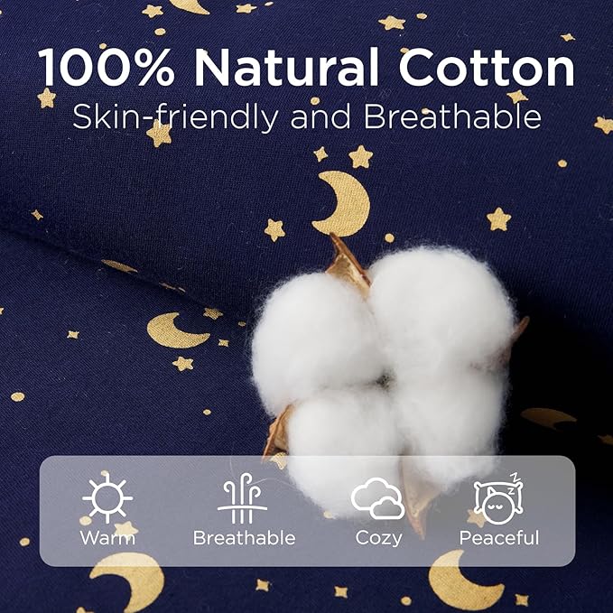 Duomiaomiao 2.5 TOG Toddler Sleep Sack 2-3T Months 100% Cotton Winter Side Open Zipper Baby Sleep Sack with Feet, Warm Toddler Wearable Blanket