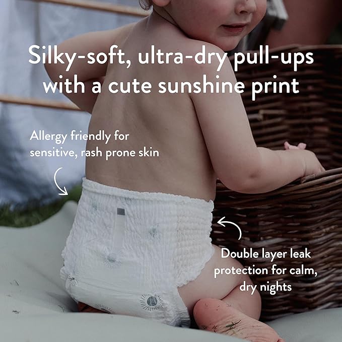 Joonya Pull-Up Pants Baby Diapers, Size 4 L (15-26 lb) - 6 Bags of 25 (150) - NonToxic, Eco-Friendly, Ultra Slim, Overnight Use - Made in Denmark