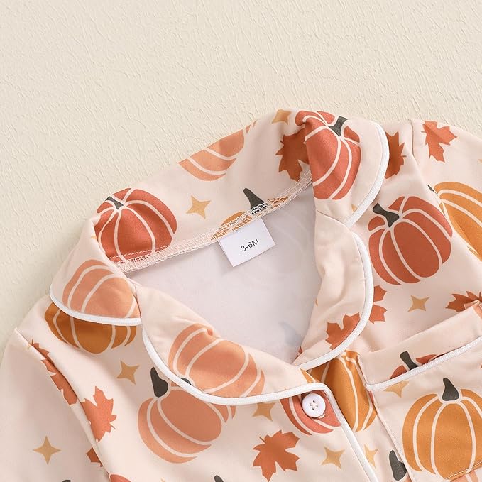 Balaflyie Baby Girl Button Down Pajamas Romper One-Piece Jumpsuit Long Sleeve Sleeper Infant Sleepwear