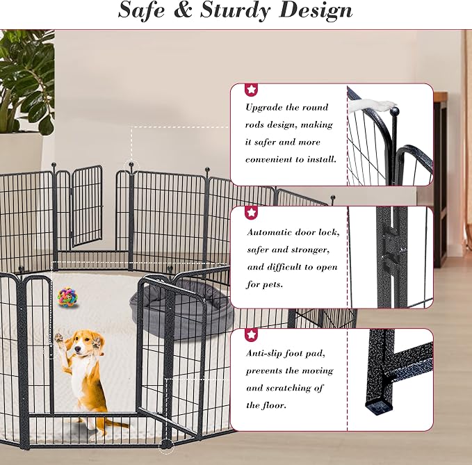 Dog Playpen 32 inch 12 Panels Indoor Dog Pen - Image 4