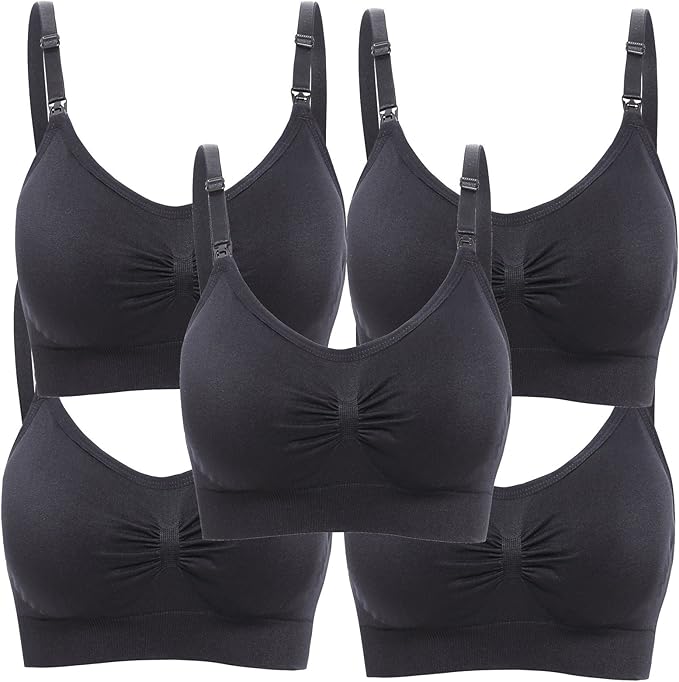 Lataly Womens Seamless Nursing Bra Sleeping Maternity Bralette for Breastfeeding Pack of 3