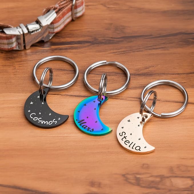 Anavia Small Size Dog Cat ID Tags, Small/XS Personalized Color Plated Stainless - Image 5