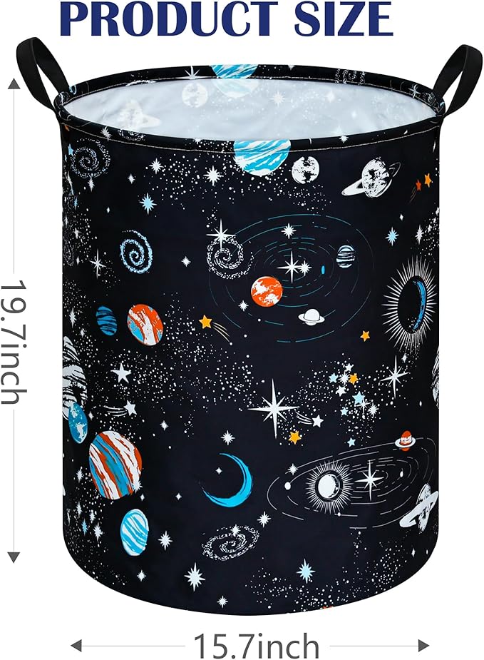 Round Laundry Hamper Storage Basket Laundry Organizer Hamper Storage Bins Clothes and Toys Box Nursery Hamper Gift Basket For Kids with Handles