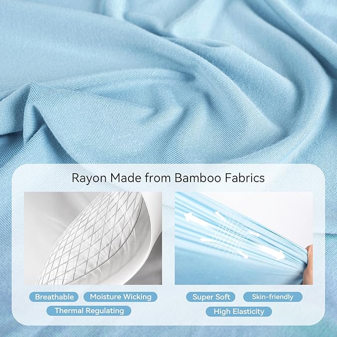 Rayon Made From Bamboo Sleep Sack 24-36 Months 0.5 Tog Ultra Soft Summer Toddler Sleep Sack 2t-3t with Feet 2-Way Zipper Lightweight Sleeping Bag Baby Wearable Blanket (2 Pack)-Green & Blue
