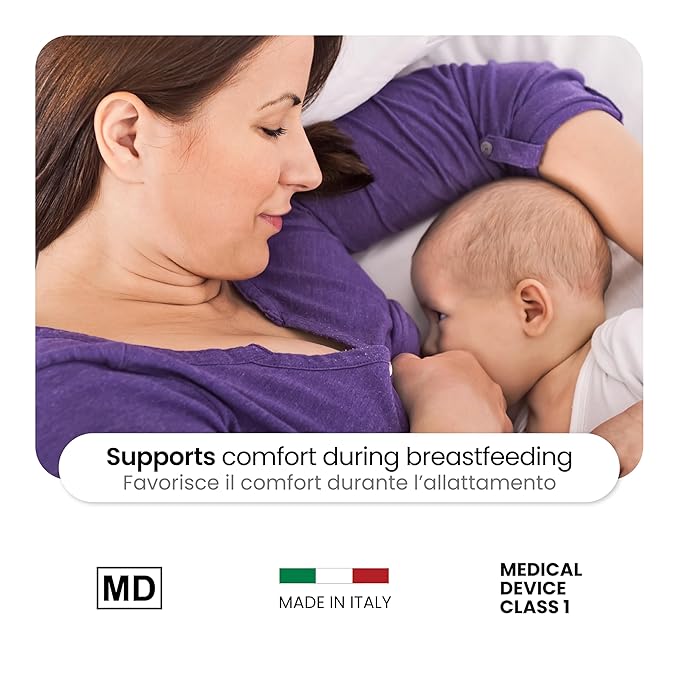 Original Italian Silver Nursing Cups - Nipple Shields for Breastfeeding - Helps Soothe and Protect Sore Nipples - Dermatologically Tested - Medical Device FDA-Registered (Small)