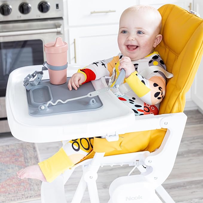 Busy Baby Bottle Bungee - Sippy Cup Strap - Keeps Bottles and Sippy Cups Off The Floor - Food Grade Silicone - Dishwasher Safe (Spearmint)