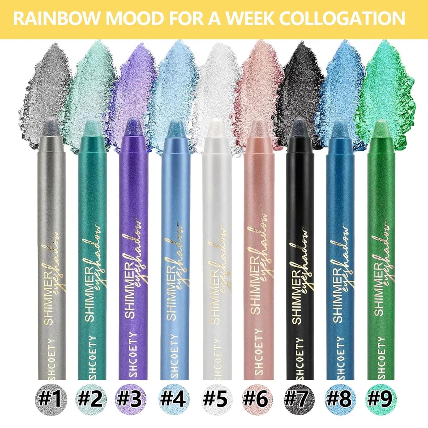 Eyeshadow Stick, Blendable Creamy eyeshadow Eye Brightener Stick, Waterproof Eyeshadow Pencil Long Lasting Crayon, Smooth Shimmer Eye Shadow Highlighter Eye Liner Makeup.#9 Green Grass Shimmer
