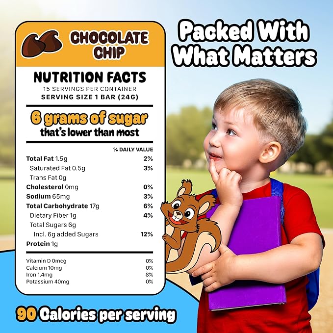 Snakkidz Organic Chewy Granola Bar, Allergen Free, Made with Avocado Oil, Low Sugar (45 Bars, Variety)
