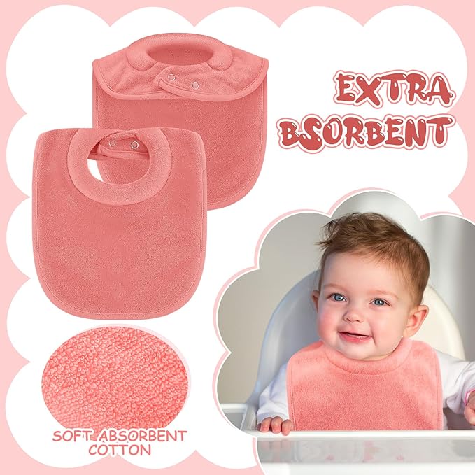 4 Pcs Baby Feeding Bibs for Drooling and Teething Comfi Neck Baby Bib with Padded Collar Absorbent