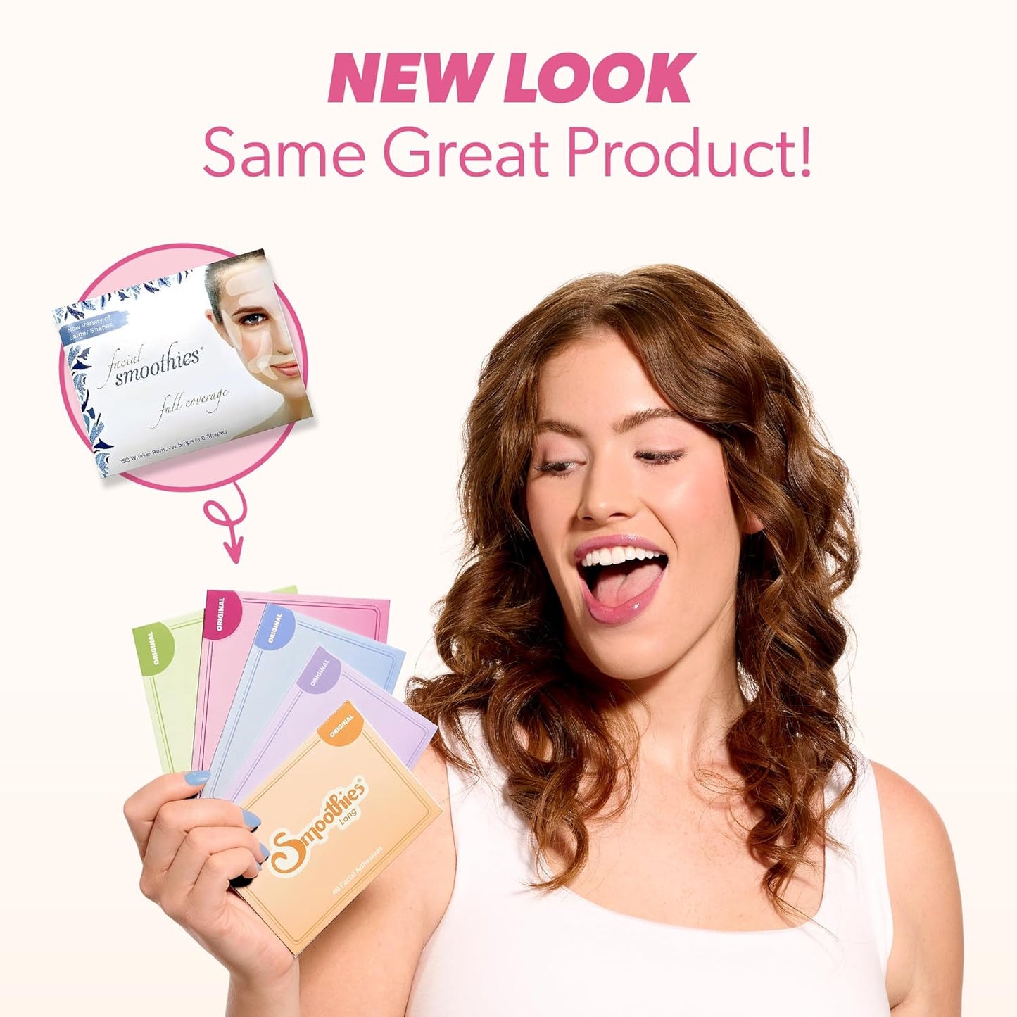 Smoothies Long Forehead Wrinkle Patches for Face Overnight - Facial Patches for Forehead, 48 Facial Adhesives per Box - Face Tape, Made in the USA