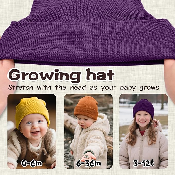 ZOORON Toddler Beanie Baby Beanies for Boys Girls Kids Winter Hats Children Knit Warm Caps 0-12years