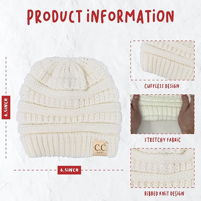 Funky Junque Baby Winter Hat – Cute Newborn Hats, Cozy Warm Infant Beanie, Soft Knit Stocking Stuffer for Babies 0–12 Months