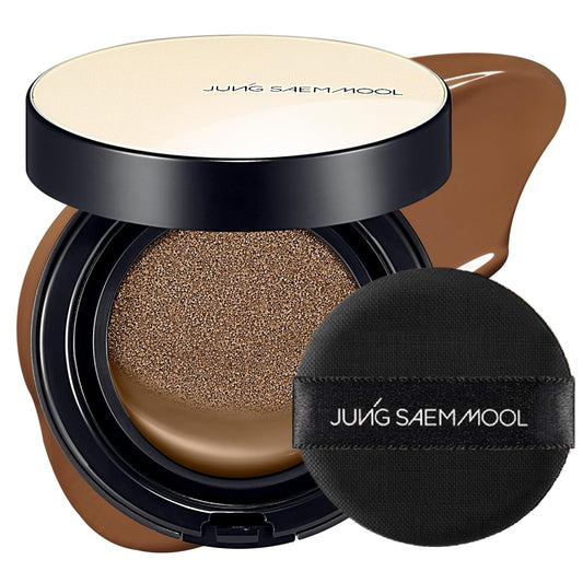 JUNG SAEM MOOL Essential Skin Nuder Cushion 38N Saddle Brown 0.49 Fl Oz, No Refill, Natural Radiant Finish Cushion Foundation with Buildable Coverage, Lightweight Texture, Korean Foundation Makeup