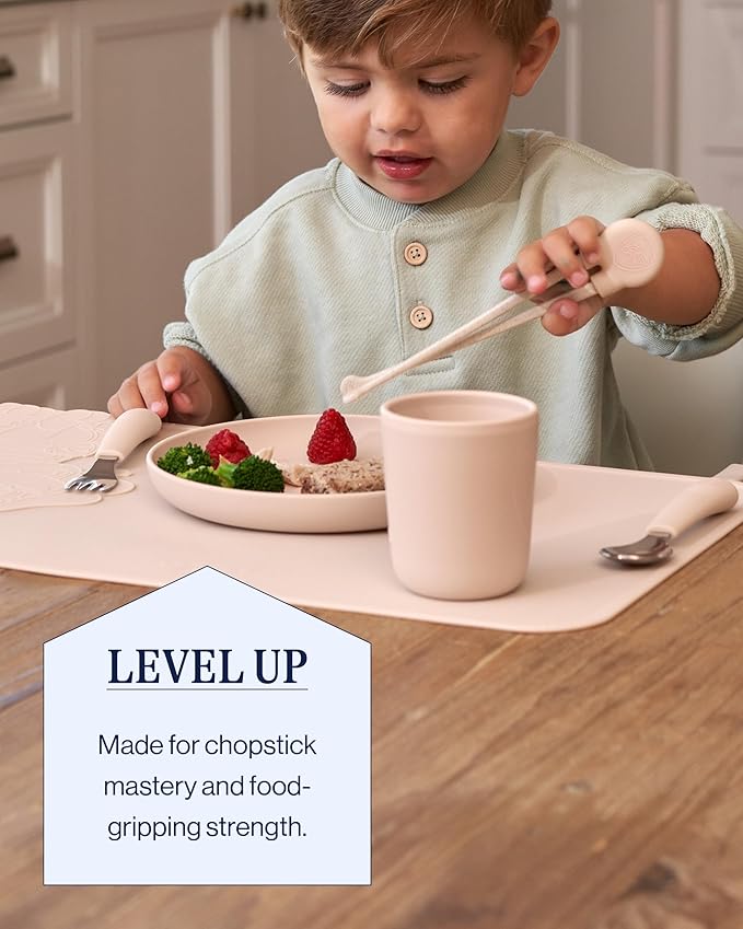 Lalo PAW Patrol Chopsticks For Kids - Set of 2 Training Chopsticks Made of Silicone and Eco-Friendly Wheat Straw PP - Ages: 2 Years And Up - Easy to Clean & Dishwasher Safe - Rubble
