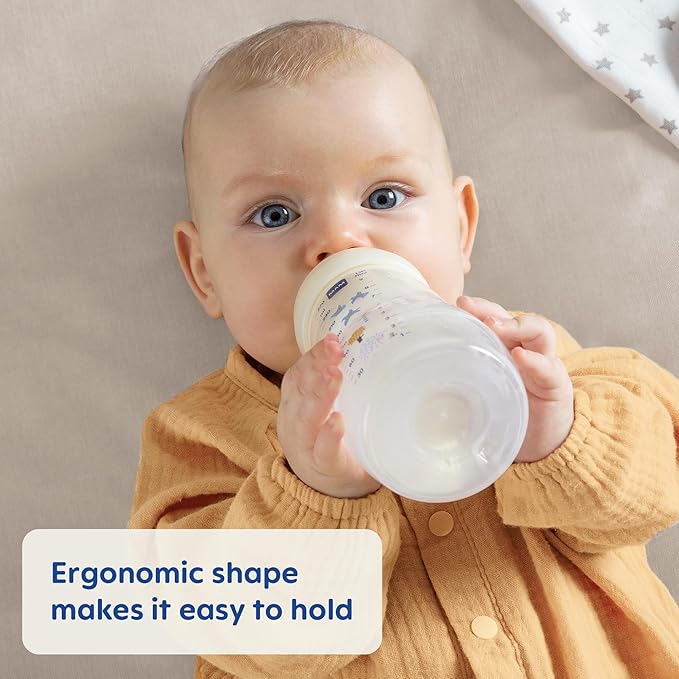 MAM Easy Active Baby Bottles 11 oz with Bonus Nipple, Fast Flow Skinsoft Silicone Nipple with Wide Neck Ergonomic Design, Easy to Hold, BPA-Free Bottles with Leak-Proof Caps for 4+ Months Baby, Unisex