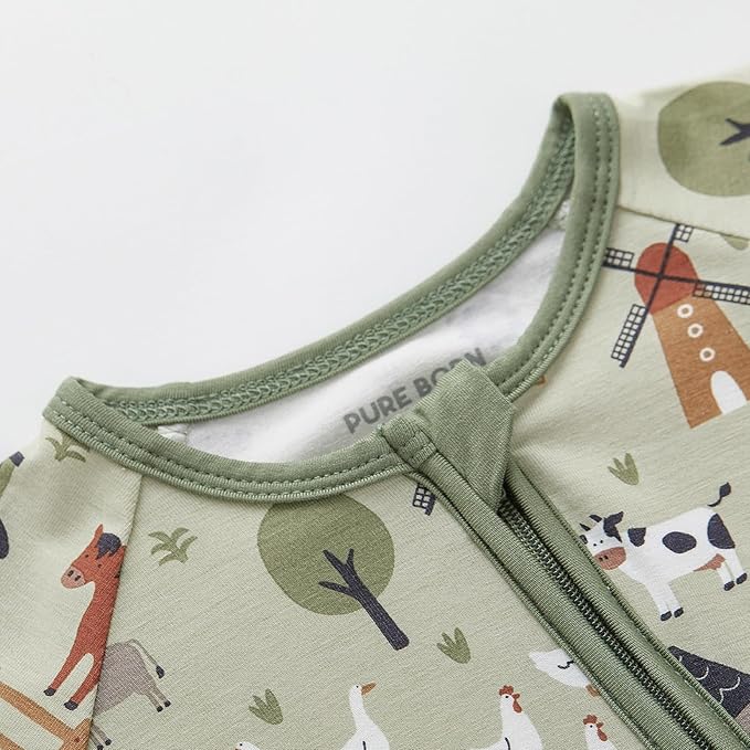 pureborn Baby Infant Boys Girls Sleeper Snug Fit Viscose from Bamboo Pajamas 0-24 Months