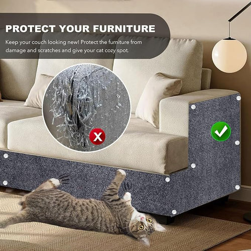 118"X15.8" Self-Adhesive Cat Scratching Mat, Couch Protector from Cat Claws - Image 2