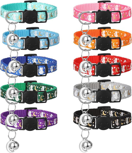 10Pcs Breakaway Cat Collars by Guiqulai