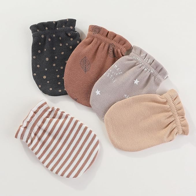 Baby Hat and Mittens Set Newborn Baby Hats Caps for Baby Boys Girls 0-6 Months 100% Cotton