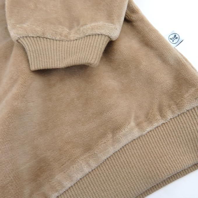 HonestBaby Baby 2-Piece Cozy Velour 100% Organic Cotton Sweatshirt and Jogger Sweatpants Set