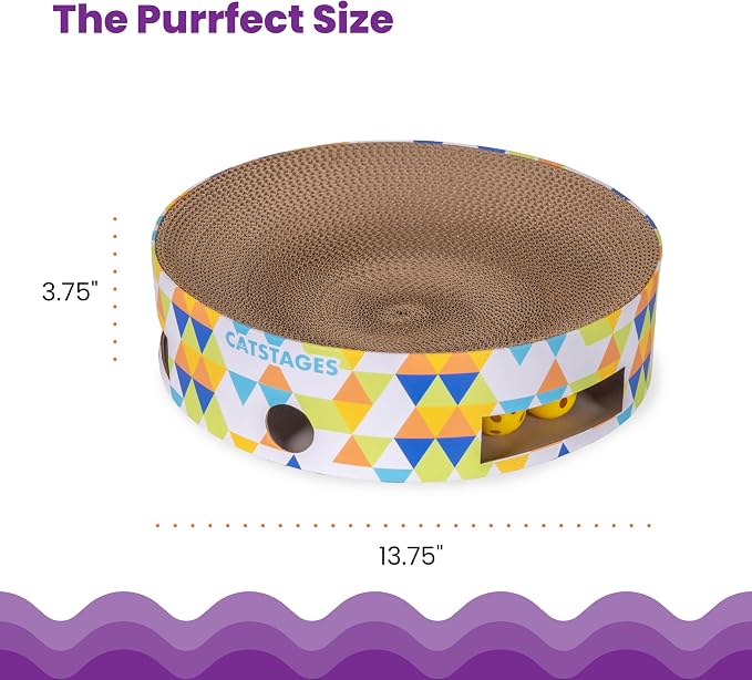 Catstages Bowl Track Scratcher Cat Ball-Track Toy, Corrugated Scratch, and - Image 5