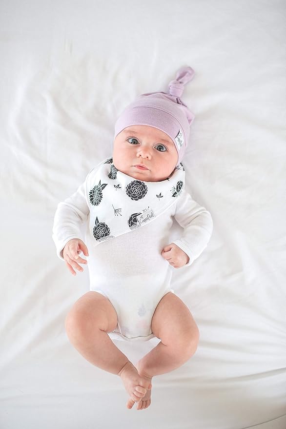 Copper Pearl Baby Beanie Hat Top Knot Stretchy Soft Lily