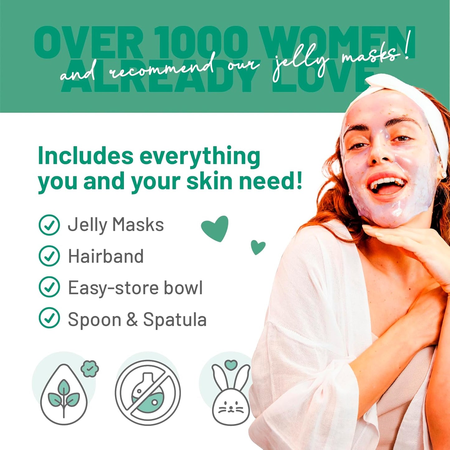 BRÜUN Jelly Mask Jar Aloe Vera Peel-Off Face Care Rubber Mask | 23 fl oz Skin Care Moisturizing Gel Mask Jar Spa Set