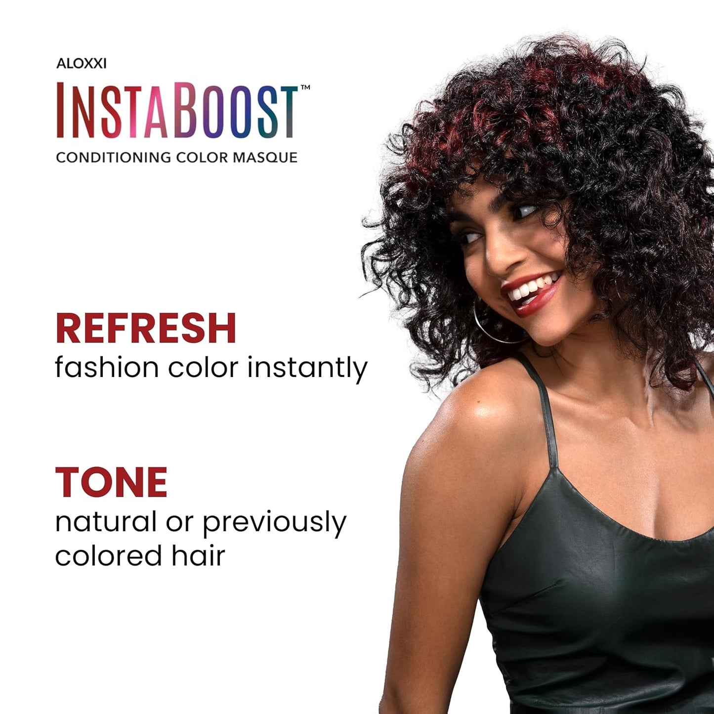 ALOXXI InstaBoost RED Color Depositing Conditioner Mask – Instant Temporary Hair Color Dye - Hair Color Masque for Deep Conditioning (Fireball Red), 6.8 Fl Oz