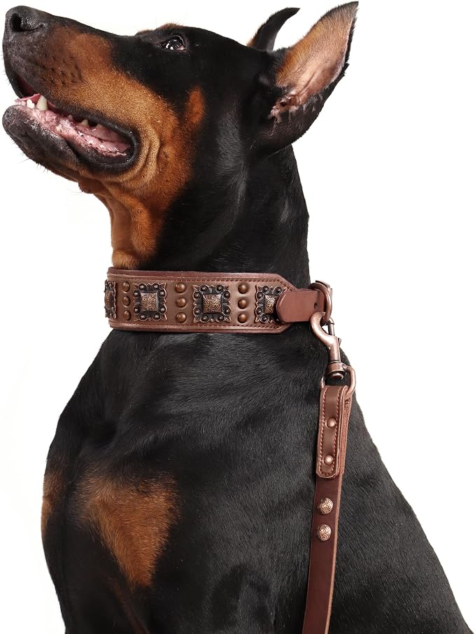 PET ARTIST Upgrade Padded Leather Dog Collar, 2 inch Wide Genuine Leather Dog - Image 7
