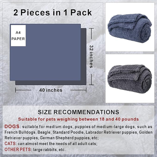 2 Blankets, Dog Cat Pet Blanket, Soft Warm Fleece, - Image 2
