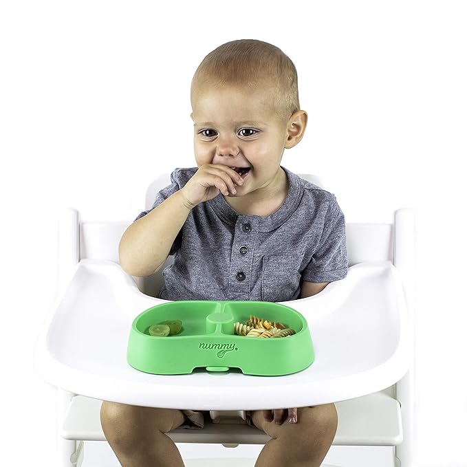 Nummy BOWL - Pure Silicone Bowl with Hidden Suction Cup for Babies and Toddlers | BPA and Phthalate Free | Microwave and Dishwasher Safe | Great Baby Gift (Green, Core Collection)