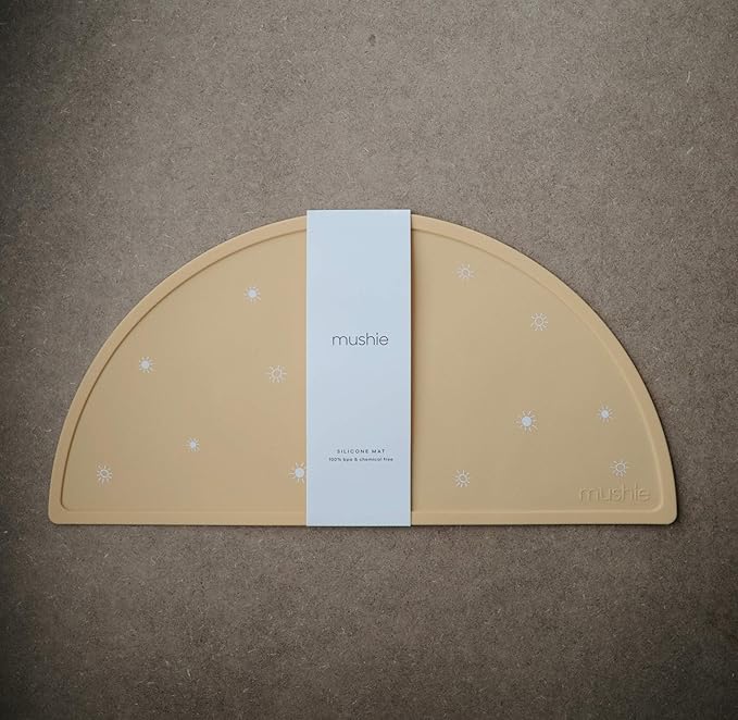 mushie Silicone Placemat for Kids | BPA-Free Non-Slip Design (Sun Orange)