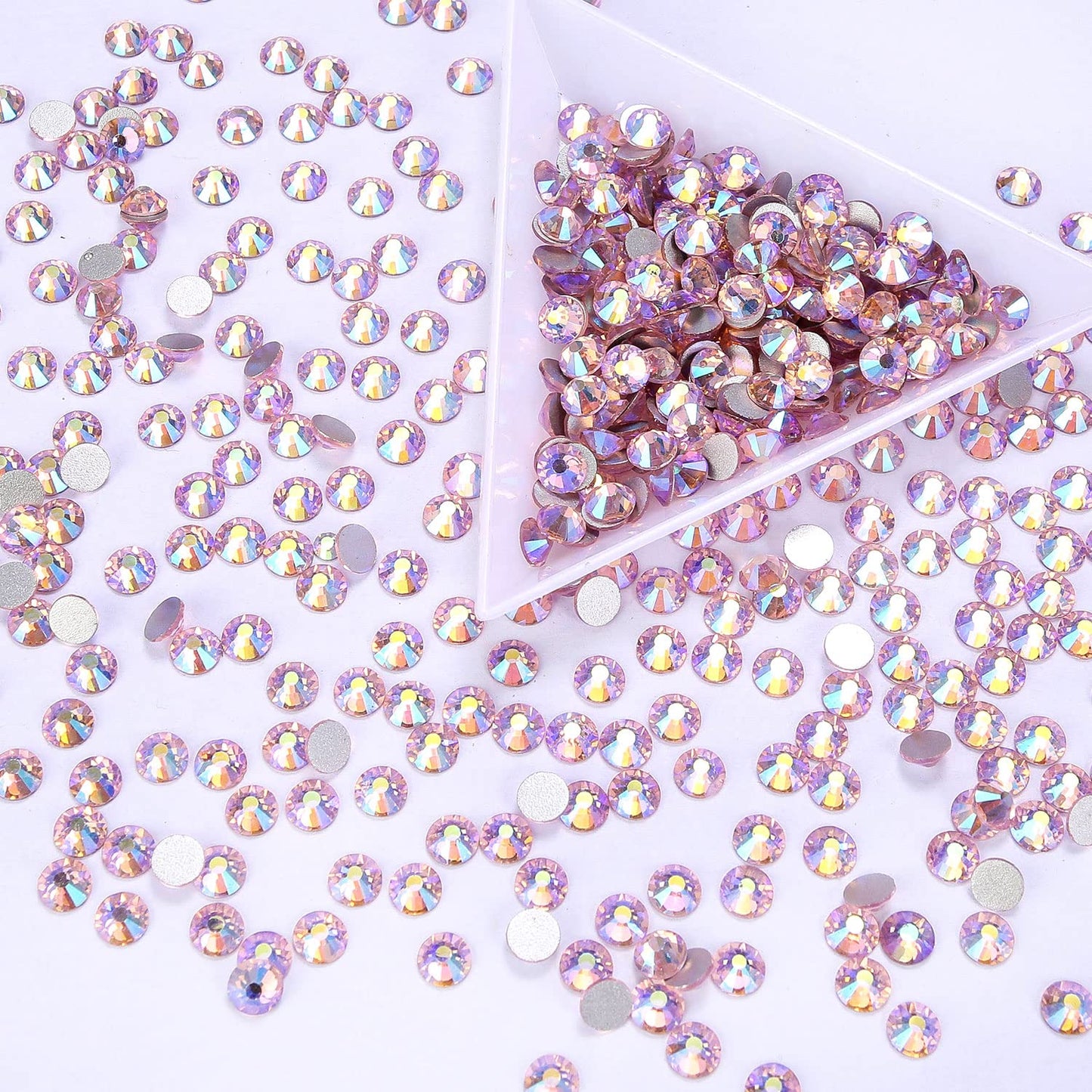 1440Pcs Pink AB Crystal Rhinestones,Glass Flatback Rhinestones Gemstones for Nail Face Makeup Art Crafts Clothes Decoration -(SS16,4.0mm,Pink AB)