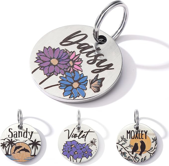 Colorful Dog Tags Personalized, Engraved Dog Tags by MYXGY