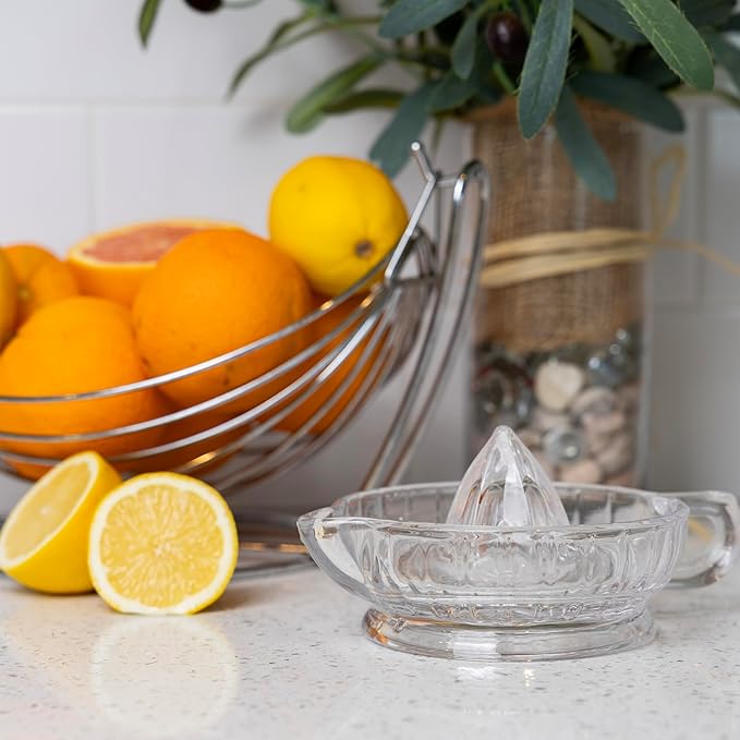 Fox Run Glass Manual Heavyweight Juicer For Lemons, Limes, Oranges and More