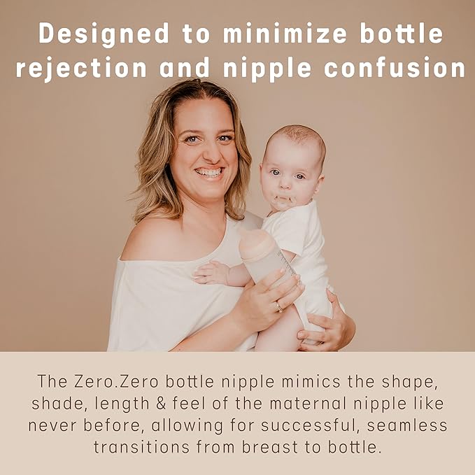 Suavinex Zero.Zero Dense Flow Asymmetrical Silicone Nipple, 2 Pack (6m+), Fair